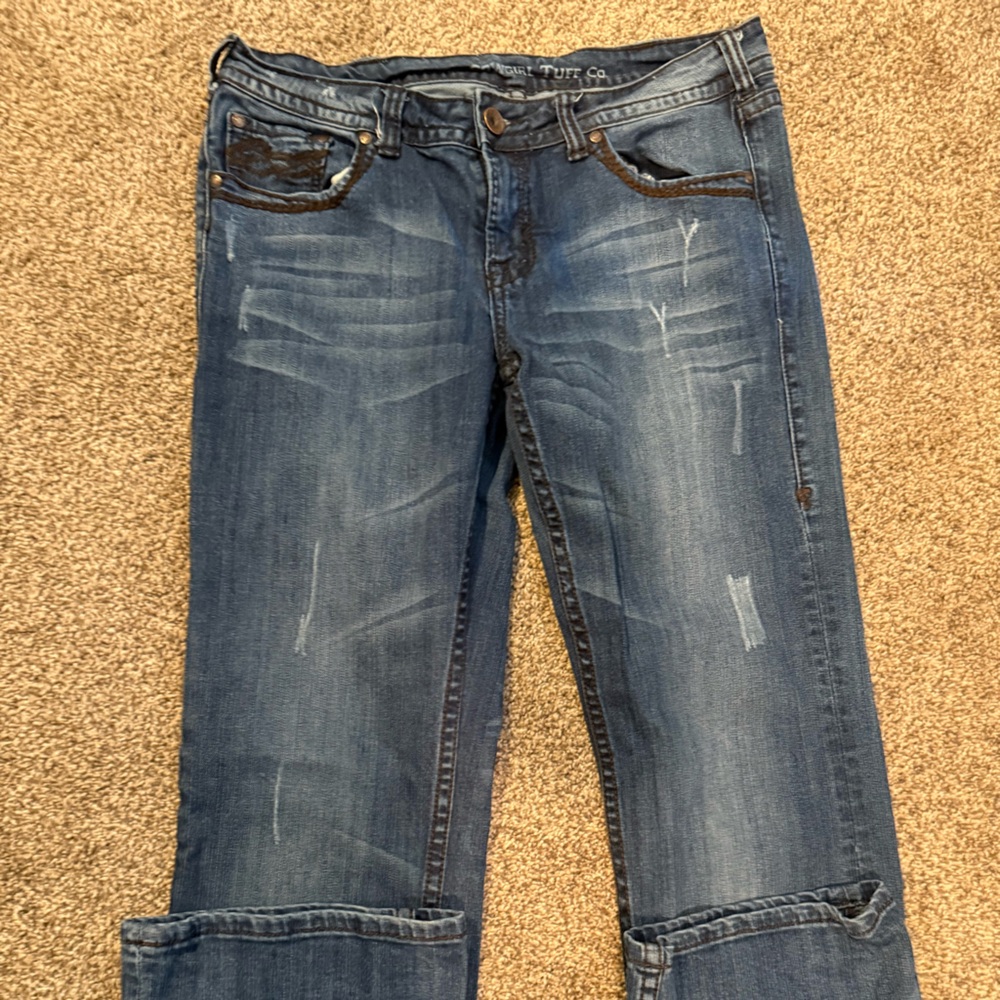Cowgirl Tuff women’s Distressed Blue Jeans